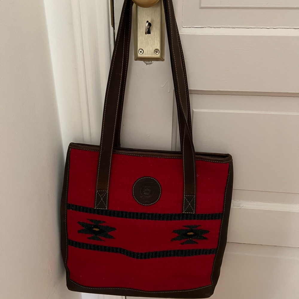 Born Red and Brown Patterned Tote